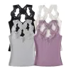 A new summer style of sexy V-neck cross-lace halter top without sleeves, a pure and sensual inner layer Item Picture